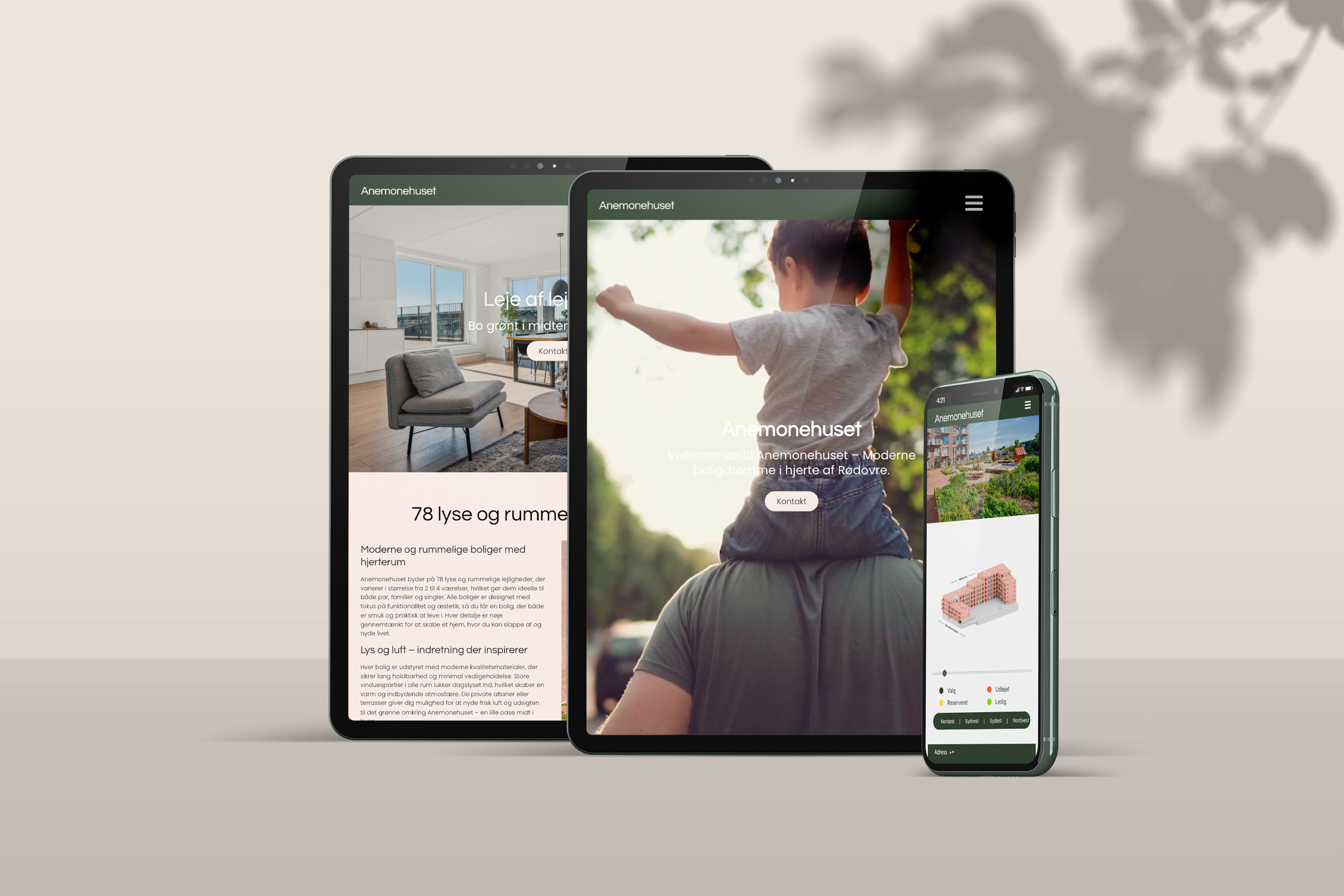 Casebillede med Anemonehuset.dk på iPad og iPhone